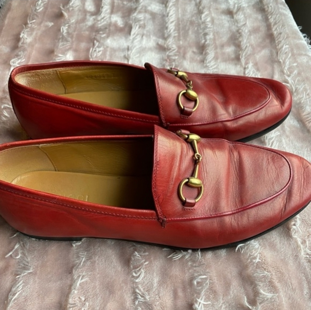 Gucci Red Leather Women's Loafers - Picture 5 of 9